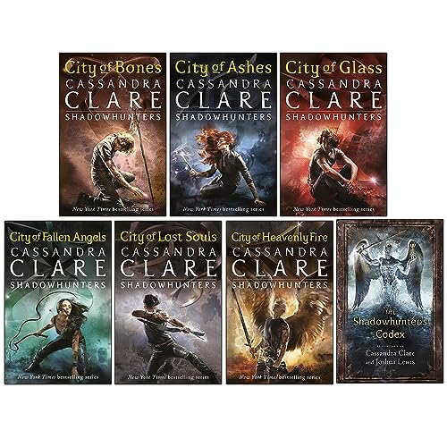 Stock image for Cassandra Clare The Mortal Instruments A Shadowhunters 7 Books Collection Set (Bones, Ashes, Glass, Fallen Angels, Lost Souls, Heavenly Fire + The Shadowhunter's Codex) for sale by GF Books, Inc.