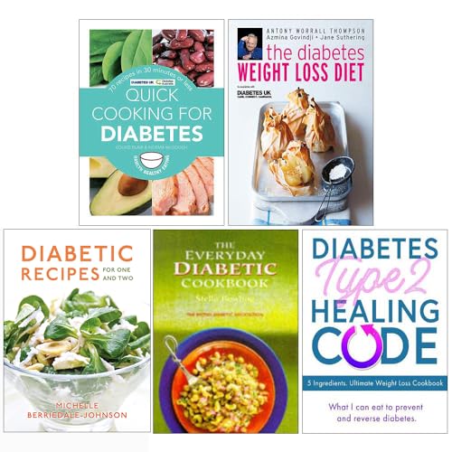 Stock image for Quick Cooking For Diabetes, The Diabetes Weight Loss Diet, Diabetic Cooking For One And Two, The Everyday Diabetic Cookbook, Diabetes Type 2 Healing Code 5 Books Collection Set for sale by GF Books, Inc.