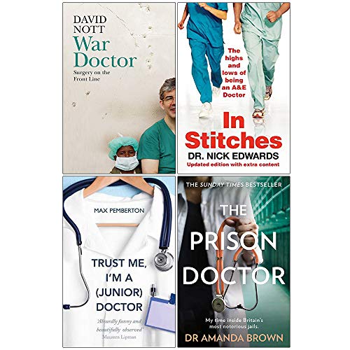 Stock image for War Doctor [Hardcover], In Stitches, Trust Me I'm a Junior Doctor, The Prison Doctor 4 Books Collection Set for sale by Revaluation Books
