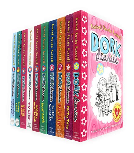 Stock image for Dork Diaries Series 10 Books Collection Set by Rachel Renee Russell (Dork Diaries, Party Time, Pop Star, Skating Sensation, Dear Dork, Holiday Heartbreak, Tv Star, Drama Queen, Puppy Love & Frenemies for sale by GF Books, Inc.