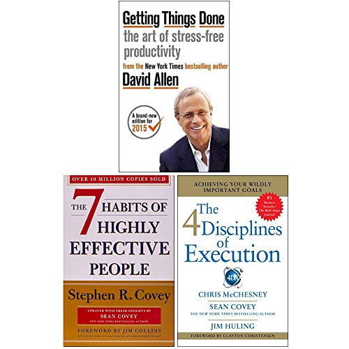 Stock image for Getting Things Done, The 7 Habits of Highly Effective People, 4 Disciplines of Execution 3 Books Collection Set for sale by GF Books, Inc.