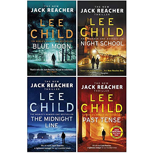 Stock image for Lee Child Jack Reacher Series 5: 4 Books Set (Blue Moon [Hardcover], Night School, The Midnight Line, Past Tense) for sale by WorldofBooks