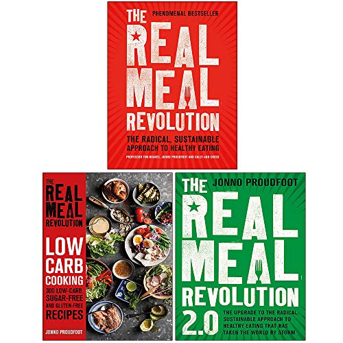 Stock image for The Real Meal Revolution Series 3 Books Collection Set (The Radical, Sustainable Approach to Healthy Eating, Low Carb Cooking: 300 Low-Carb, Sugar-Free and Gluten-Free Recipes) for sale by Revaluation Books