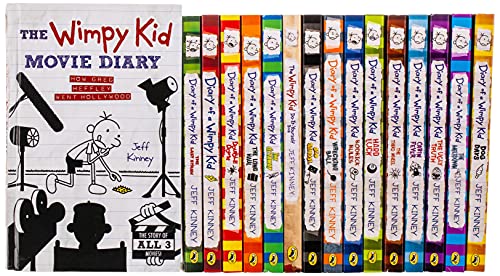 Diary of a Wimpy Kid 16 Books Collection Set by Jeff Kinney (The Meltdown  Wrecking Ball Movie Diary [Hardcover]) by Jeff Kinney: new (2019)