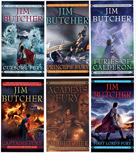 Stock image for The Codex Alera Series 6 Books Collection Set By Jim Butcher (Furies Of Calderon, Academ's Fury, Cursor's Fury, Captain's Fury, Princeps' Fury, First Lord's Fury) for sale by Revaluation Books