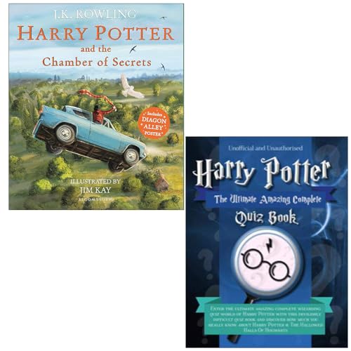 Stock image for Harry Potter and the Chamber of Secrets: Illustrated Edition (Harry Potter Illustrated Edtn) & Unofficial Harry Potter - The Ultimate Amazing Complete Quiz Book 2 Books Collection Set for sale by GF Books, Inc.