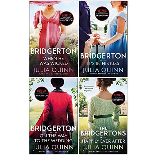 Imagen de archivo de Julia Quinn Bridgerton Family Series 6-9: 4 Collection Books Set (When He Was Wicked, It's In His Kiss, On The Way To The Wedding, The Bridgertons: Happily Ever After) a la venta por GF Books, Inc.