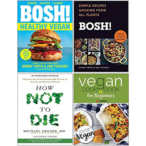 Stock image for Bosh Healthy Vegan, Bosh Simple Recipes [Hardcover], How Not To Die, Vegan Cookbook For Beginners 4 Books Collection Set for sale by Revaluation Books