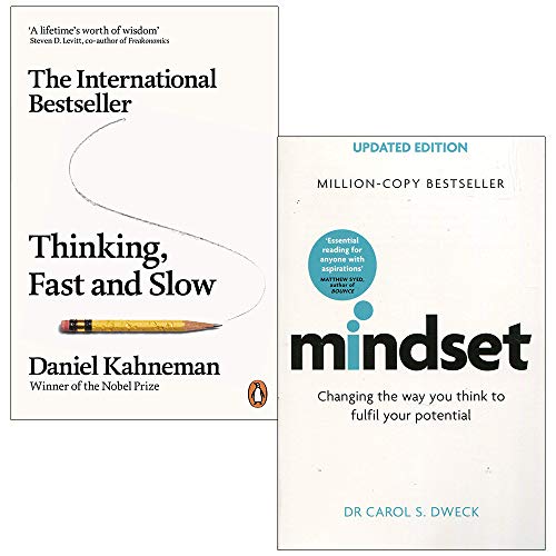 Stock image for Thinking, Fast and Slow By Daniel Kahneman & Mindset - Updated Edition: Changing The Way You think To Fulfil Your Potential By Dr Carol Dweck 2 Books Collection Set for sale by Books Unplugged