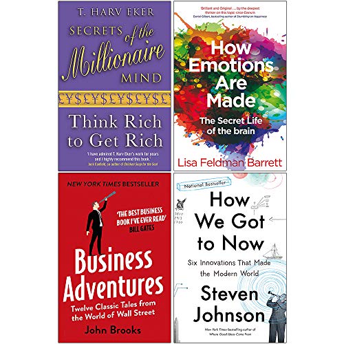Stock image for Secrets of the Millionaire Mind, How Emotions are Made, Business Adventures, How We Got to Now 4 Books Collection Set for sale by Revaluation Books