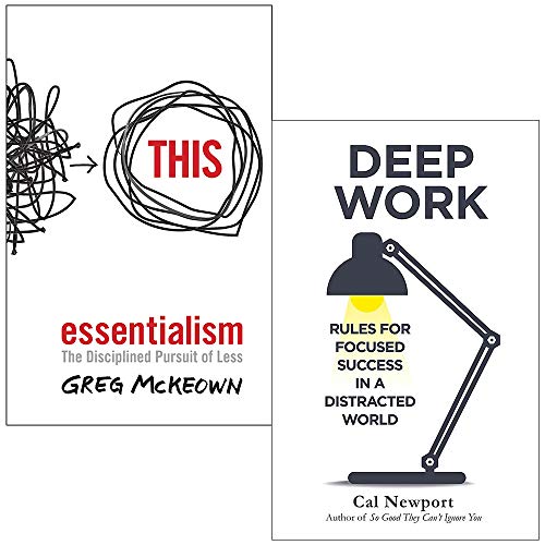 Stock image for Essentialism: The Disciplined Pursuit of Less & Deep Work: Rules for Focused Success in a Distracted World 2 Books Collection Set for sale by Lucky's Textbooks