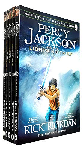 Stock image for Percy Jackson Graphic Novels 1-5 Books Collection Set (The Lightning Thief, Sea of Monsters, Titans Curse, The Battle of the Labyrinth, The Last Olympian) for sale by Big River Books