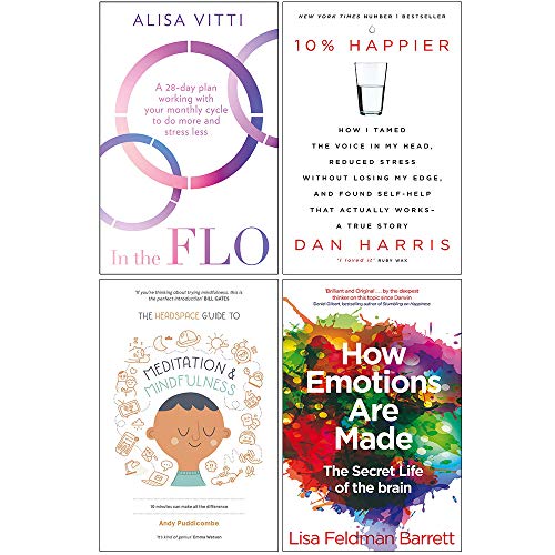 Imagen de archivo de In the FLO, 10% Happier, The Headspace Guide to Mindfulness & Meditation, How Emotions Are Made 4 Books Collection Set a la venta por Books Unplugged