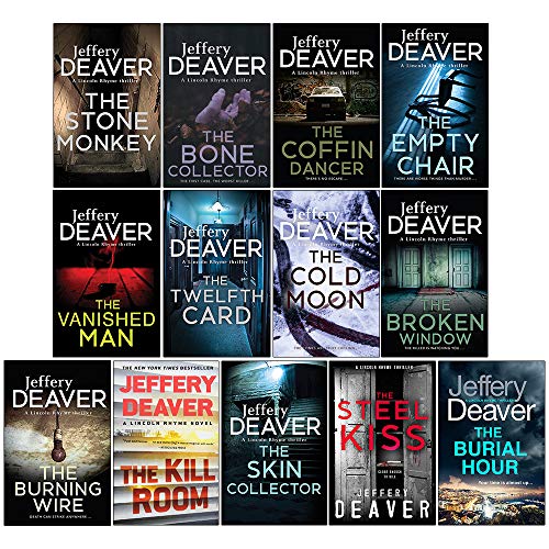 Stock image for Lincoln Rhyme Book Series 13 Books Collection Set By Jeffery Deaver Vol 1-13 (Bone Collector, Coffin Dancer, Empty Chair, Stone Monkey, Vanished Manm, Twelfth Card, Cold Moon, Broken Window, Burning W for sale by GoldBooks