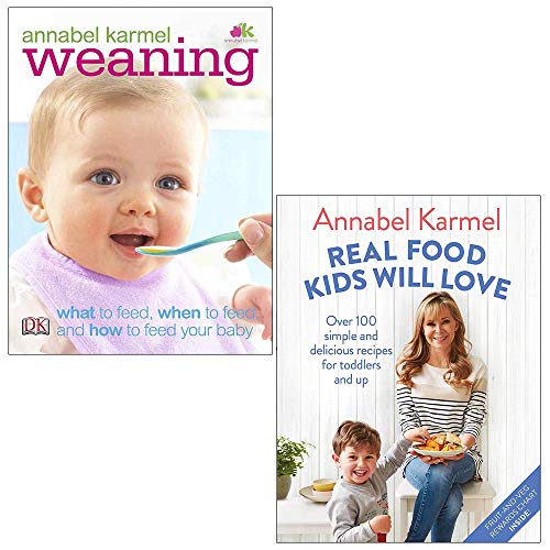 Stock image for Weaning and Real Food Kids Will Love By Annabel Karmel 2 Books Collection Set for sale by GF Books, Inc.