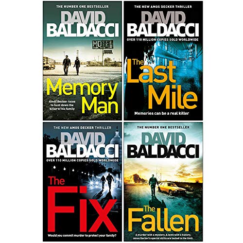 Imagen de archivo de David Baldacci Amos Decker Series 4 Books Collection Set (Memory Man, The Last Mile, The Fix, The Fallen) a la venta por Toscana Books