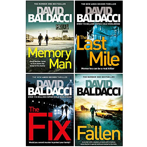 Stock image for David Baldacci Amos Decker Series 4 Books Collection Set (Memory Man, The Last Mile, The Fix, The Fallen) for sale by GoldBooks