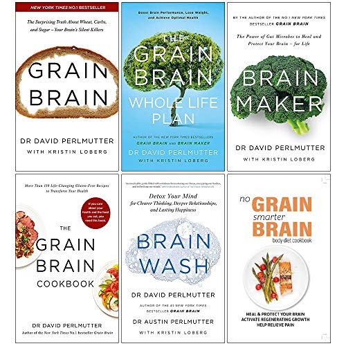 9789123984350: David Perlmutter 6 Books Collection Set (Grain Brain, The Grain Brain Whole Life Plan, Brain Maker, Grain Brain Cookbook, Brain Wash & No Grain Smarter Brain Body Diet Cookbook)