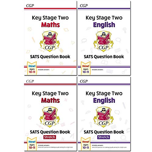 Stock image for CGP KS2 Maths Targeted SATS Question Book Standard Level, Advanced Level, Stretch Ages 10-11 Collection 4 Books Set for sale by GF Books, Inc.