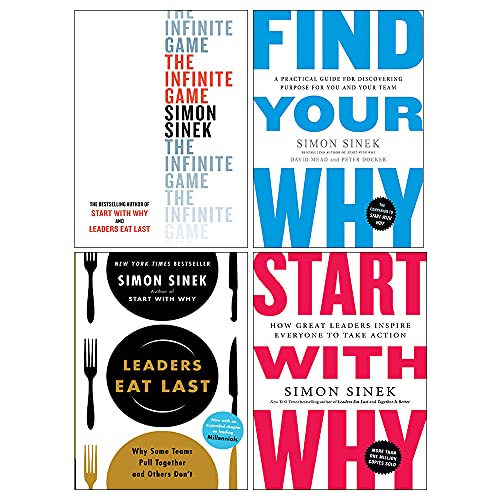Stock image for Simon Sinek 4 Books Collection Set (The Infinite Game, Start With Why, Leaders Eat Last, Find Your Why) for sale by Books Unplugged
