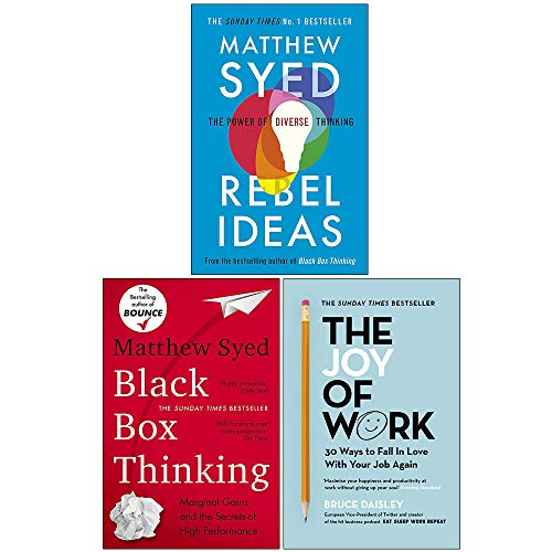 Imagen de archivo de Rebel Ideas The Power of Diverse Thinking, Black Box Thinking, The Joy of Work 3 Books Collection Set a la venta por Books Unplugged