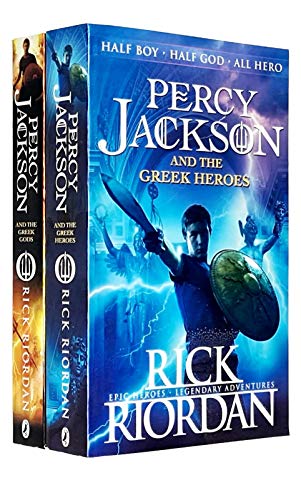 Stock image for Percy Jackson and the Greek Gods & Percy Jackson's Greek Heroes By Rick Riordan 2 Books Collection Set for sale by Bookstore99