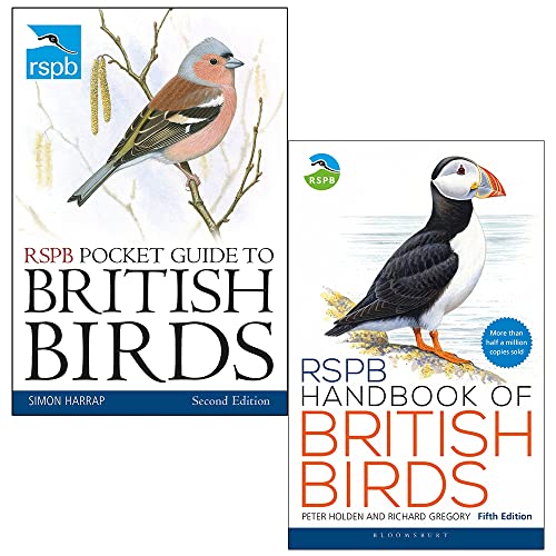 Imagen de archivo de RSPB Pocket Guide to British Birds By Simon Harrap & RSPB Handbook of British Birds By Tim Cleeves, Peter Holden 2 Books Collection Set a la venta por WorldofBooks