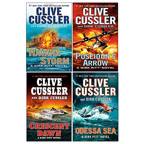 Stock image for The Dirk Pitt Adventures 4 Books Collection Set by Clive Cussler (Book 21-24) (Crescent Dawn, Poseidon's Arrow, Havana Storm, Odessa Sea) for sale by Front Cover Books