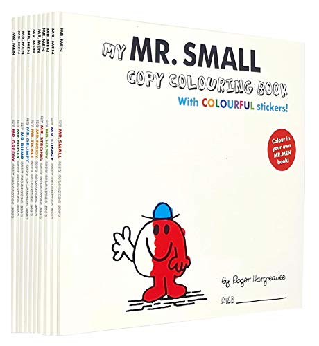 Imagen de archivo de Mr Men Copy Colouring With Colourful Stickers 10 Books Collection Set By Roger Hargreaves (Mr Greedy, Mr Nosey, Mr Bump, Mr Grumpy, Mr Tickle, Mr Noisy, Mr Strong, Mr Happy, Mr Funny, Mr Small) a la venta por Books Unplugged