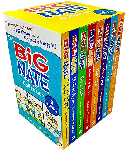 Stock image for The Big Nate Collection Series 8 Books Box Set by Lincoln Peirce (Boy with the Biggest Head in the World, Strikes Again, On a Roll, Goes for Broke, Flips Out, In the Zone, Lives it Up & Blasts Off) for sale by Cheryl's Books