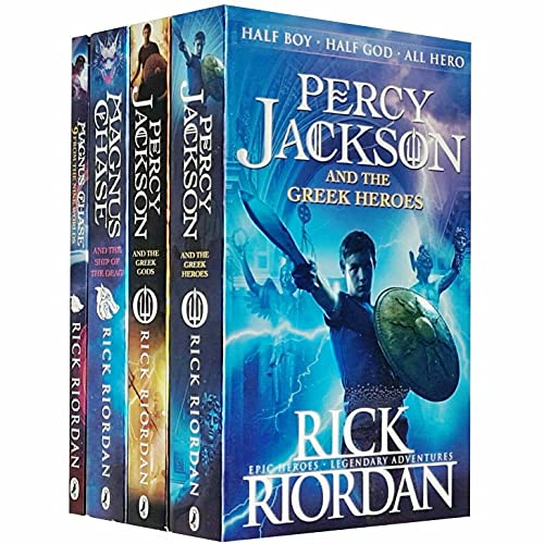 Stock image for Rick Riordan Percy Jackson?s Greek Myths & Magnus Chase Series 4 Books Collection Set (Greek Heroes, Greek Gods, Ship of the Dead, 9 From the Nine Worlds) for sale by GF Books, Inc.