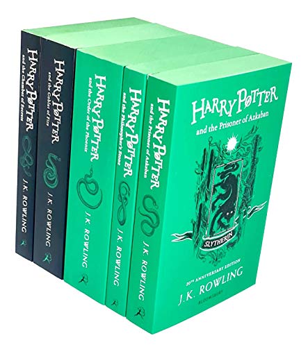 9789124083885: Harry Potter House Slytherin Edition Series 11-15: 5 Books Collection Set By J.K. Rowling (Philosopher's Stone, Chamber of Secrets, Prisoner of Azkaban, Goblet of Fire, Order of The Phoenix)