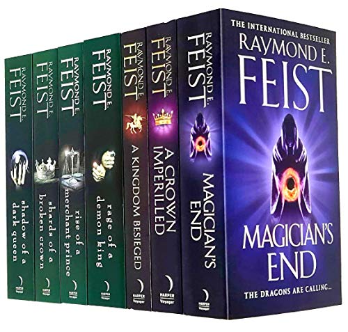 Stock image for Raymond E. Feist Serpentwar Saga & Chaoswar Saga Series 7 Books Collection Set (Kingdom Besieged, A Crown Imperilled,Magician?s End,Shadow Of A Dark Queen,Rise Of A Merchant Prince and More) for sale by Books Unplugged