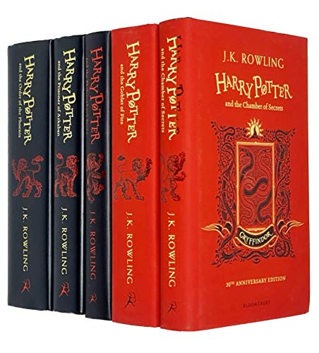 9789124087180: Harry Potter House Gryffindor Edition Series 1-5 Books Collection Set By J.K. Rowling (Philosopher's Stone, Chamber of Secrets, Prisoner of Azkaban, Goblet of Fire, Order of the Phoenix)