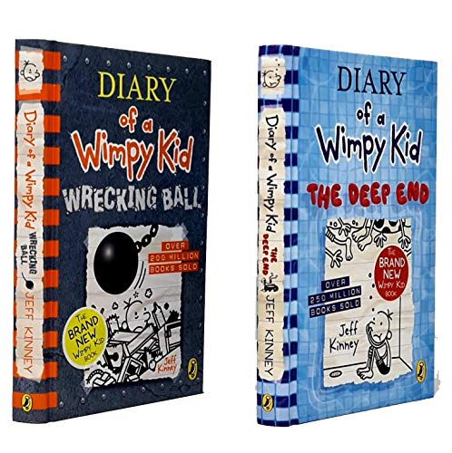 Stock image for Diary of a Wimpy Kid Collection 2 Books Set By Jeff Kinney (The Deep End, Wrecking Ball) [Hardcover] Jeff Kinney; Diary of a Wimpy Kid: The Deep End by Jeff Kinney and Wrecking Ball By Jeff Kinney for sale by RareCollectibleSignedBooks