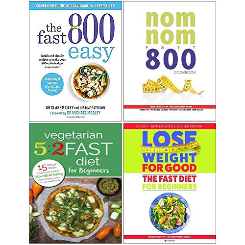 Beispielbild fr The Fast 800 Easy, Nom Nom Fast 800 Cookbook, Vegetarian 5:2 Fast Diet for Beginners, Fast Diet For Beginners 4 Books Collection Set zum Verkauf von GF Books, Inc.