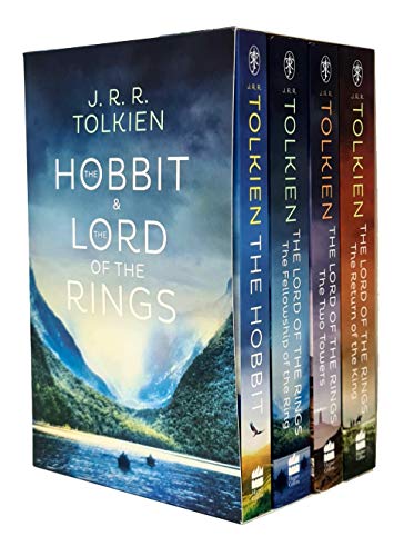 Stock image for The Hobbit & The Lord of the Rings 4 Books Boxed Set By J. R. R. Tolkien (The Hobbit, The Fellowship of the Ring, The Two Towers, The Return of the King) for sale by GF Books, Inc.