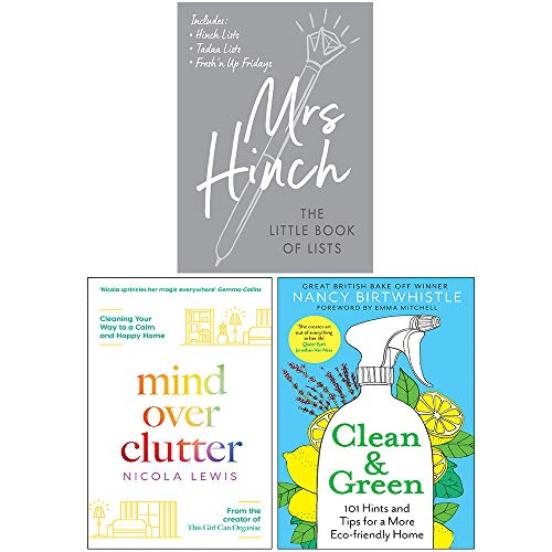 Imagen de archivo de Mrs Hinch The Little Book of Lists, Mind Over Clutter, Clean & Green 3 Books Collection Set a la venta por GF Books, Inc.