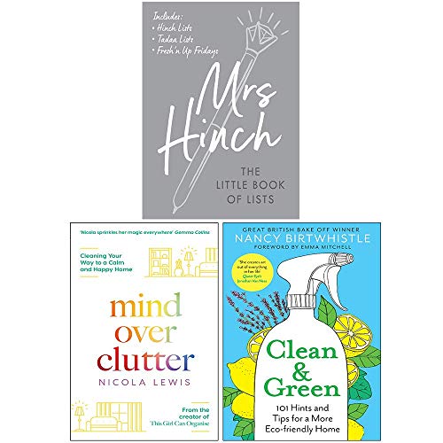 Stock image for Mrs Hinch The Little Book of Lists, Mind Over Clutter, Clean & Green 3 Books Collection Set for sale by GF Books, Inc.