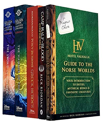 Stock image for Rick Riordan Collection 5 Books Set (Hotel Valhalla Guide to the Norse Worlds, Camp Half-Blood Confidential, Percy Jackson's Greek Heroes, The Sword of Summer, The Hammer of Thor) for sale by Books Unplugged