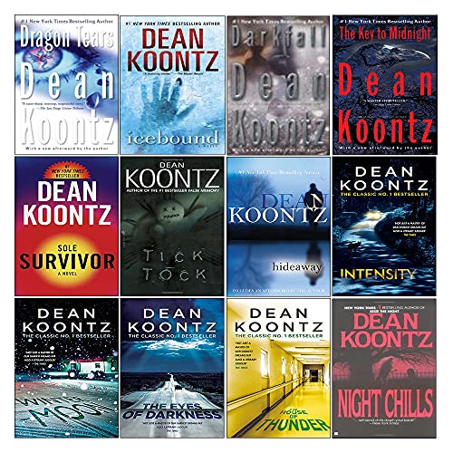 Stock image for Dean Koontz Collection 12 Books Set (Darkfall, Icebound, The Eyes of Darkness, House of Thunder,Ticktock,Night Chills,The Key to Midnight,Dragon Tears,Winter Moon, Sole Survivor, Intensity, Hideaway) for sale by Blindpig Books