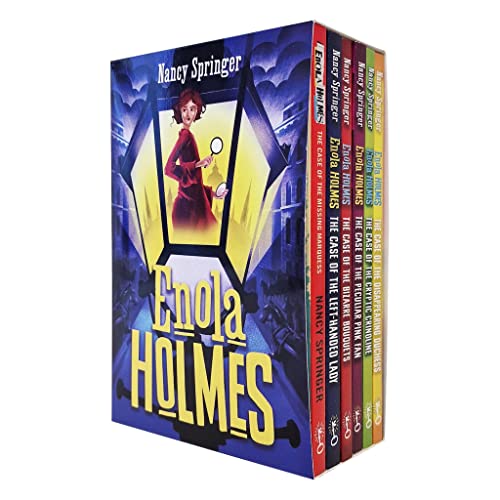 Stock image for Enola Holmes Mystery Series 6 Books Collection Set Nancy Springer (The Case of the Missing Marquess, Left-Handed Lady, Bizarre Bouquets, Peculiar Pink Fan, Cryptic Crinoline, Gypsy Goodbye) for sale by Ergodebooks