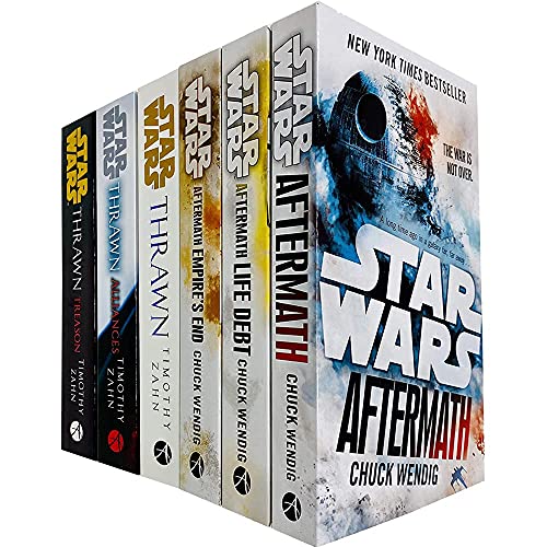 Stock image for Star Wars Thrawn Series & Aftermath Trilogy 6 Books Collection Set by Timothy Zahn, Chuck Wendig (Thrawn, Alliances, Treason, Aftermath, Life Debt, Empires End) for sale by GF Books, Inc.