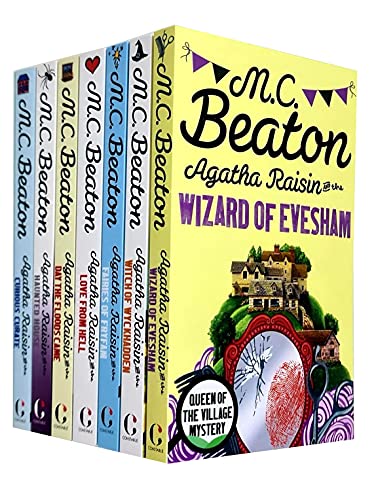 Stock image for M C Beaton Agatha Raisin Series 8-14 Collection 7 Books Set (Wizard of Evesham, Witch of Wyckhadden, Fairies of Fryfam, Love from Hell, Day the Floods Came, Curious Curate, Haunted House) for sale by Wizard Books