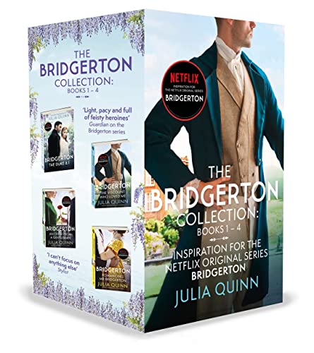 Stock image for Julia Quinn Bridgerton Family Series 4 Collection Books Set (Romancing Mr Bridgerton, The Viscount Who Loved Me, The Duke and I, To Sir Phillip, With Love) for sale by GoldBooks