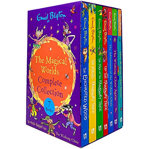 Stock image for Enid Blyton THe Magical Worlds Complete Collection 7 Books Box Set (Magic Faraway Tree, Enchanted Wood, Folk of the Faraway Tree, Adventures of the Wishing-Chair MORE!) for sale by Byrd Books
