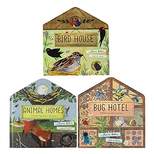 9789124143527: A Clover Robin Book of Nature Series 3 Books Lift-the-flap Collection Set (Case degli animali, Casetta degli uccelli e Hotel degli insetti)