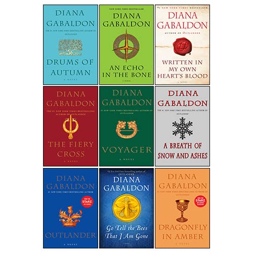 Imagen de archivo de Outlander Series 9 Books Collection Set By Diana Gabaldon (Outlander, Written in My Own Heart's Blood, An Echo in the Bone, A Breath of Snow and Ashes, The Fiery Cross, Drums of Autumn, Voyager, Dragonfly in Amber, Go Tell the Bees That I Am Gone) a la venta por Byrd Books