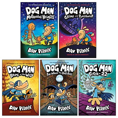 Stock image for Dog Man Series (6-10) Collection 5 Books Collection Set By Dav Pilkey (Brawl of the Wild, For Whom the Ball Rolls, Fetch-22, Grime and Punishment, Mothering Heights for sale by GF Books, Inc.