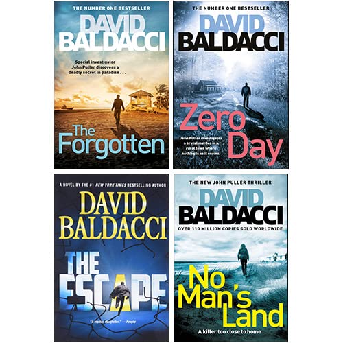 Stock image for John Puller Series 4 Books Collection Set By David Baldacci (The Escape, The Forgotten, Zero Day, No Mans Land) for sale by Books Unplugged